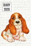 Book cover for 2020 Daily Diary Planner, Watercolor Basset Hound Puppy