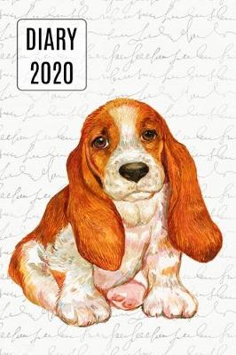 Cover of 2020 Daily Diary Planner, Watercolor Basset Hound Puppy