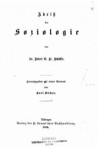 Cover of Abriss der Soziologie