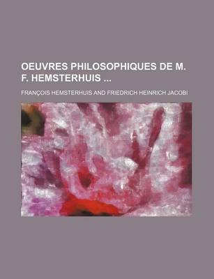 Book cover for Oeuvres Philosophiques de M. F. Hemsterhuis (2)