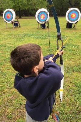 Book cover for Determined Boy Practicing Archery Journal