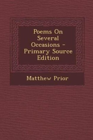 Cover of Poems on Several Occasions