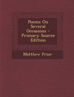 Book cover for Poems on Several Occasions