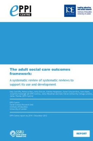 Cover of The adult social care outcomes framework