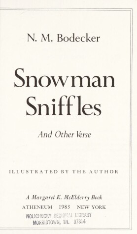 Book cover for Snowman Sniffles