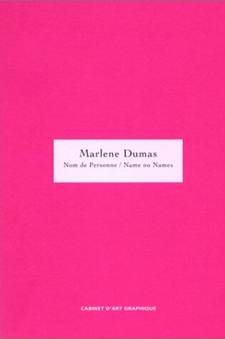 Cover of Marlene Dumas