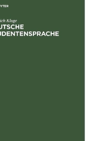 Cover of Deutsche Studentensprache