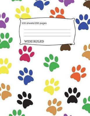 Book cover for Paw Prints Composition Notebook