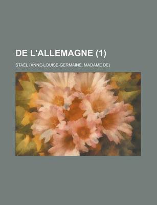 Book cover for de L'Allemagne (1)