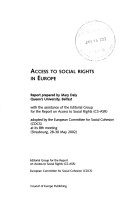 Book cover for Access to Social Rights in Europe