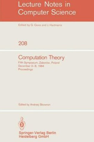 Cover of Computation Theory