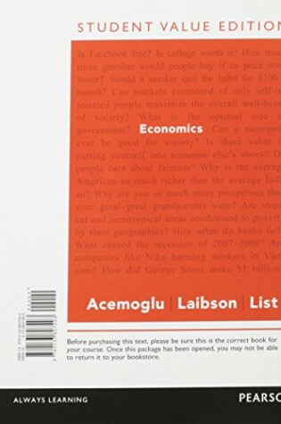 Cover of Economics, Student Value Edition Plus New Mylab Economics with Pearson Etext -- Access Card Package