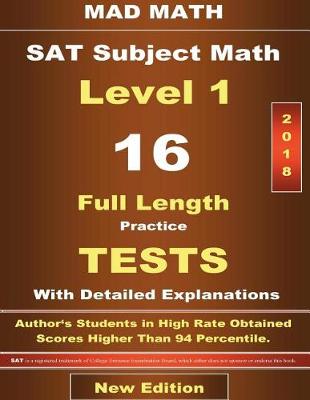Book cover for 2018 SAT Subject Math Level-I 16 Tests