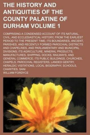 Cover of The History and Antiquities of the County Palatine of Durham; Comprising a Condensed Account of Its Natural, Civil, and Ecclesiastical History, from the Earliest Period to the Present Time Its Boundaries, Ancient, Parishes, and Volume 1