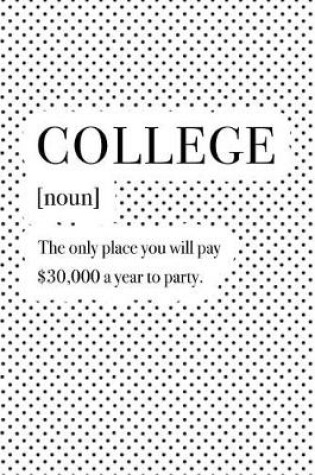 Cover of College the Only Place You Will Pay $30000 a Year to Party