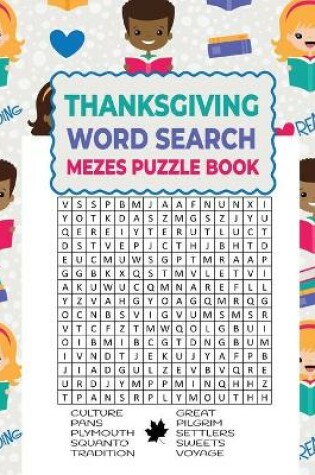 Cover of Thanksgiving Word Search Mazes Puzzle Book