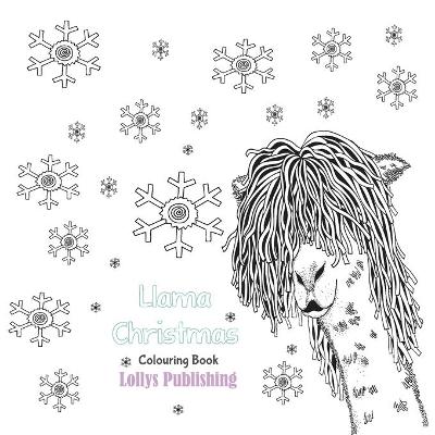 Book cover for Llama Christmas Colouring Book