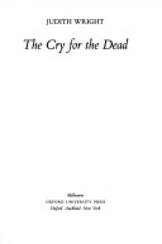 Cover of The Cry for the Dead