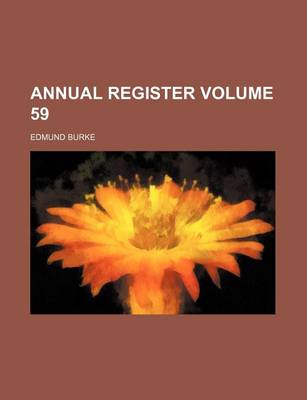 Book cover for Annual Register Volume 59