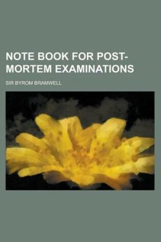 Cover of Note Book for Post-Mortem Examinations