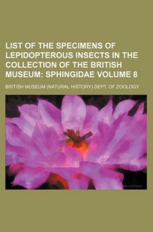 Cover of List of the Specimens of Lepidopterous Insects in the Collection of the British Museum Volume 8; Sphingidae