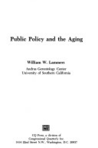 Cover of Public Policy and the Aging