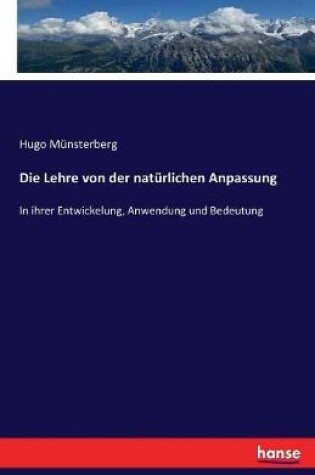 Cover of Die Lehre von der naturlichen Anpassung