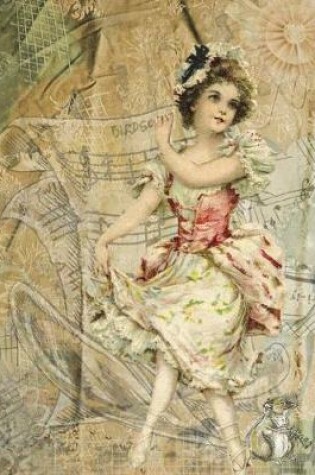 Cover of Victorian Girl Dancing Notebook Journal 200 Pages Composition Book