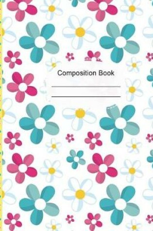 Cover of Colorful Pink Blue Daisies Composition Notebook 5x5 Quad Ruled Paper
