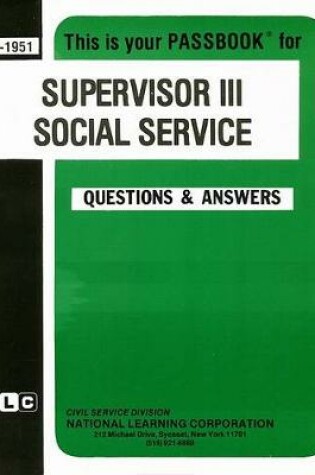 Cover of Supervisor III (Social Work)