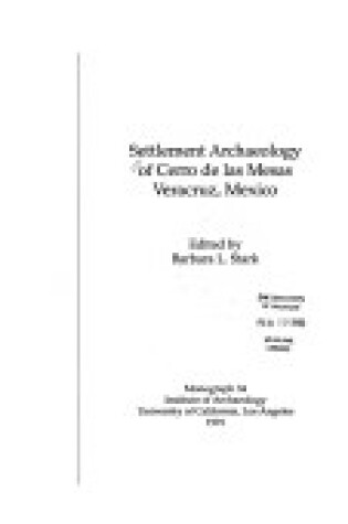 Cover of Settlement Archaeology of Cerros de Las Mesas, Veracruz, Mexico