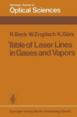 Cover of Table of Laser Lines in Gases and Vapors