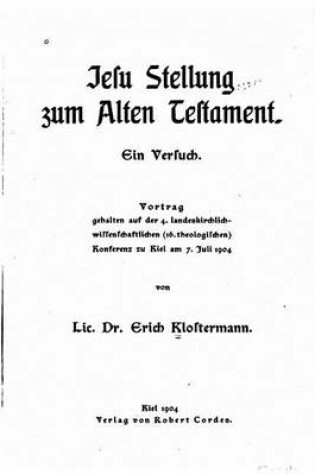 Cover of Jesu Stellung zum Alten Testament