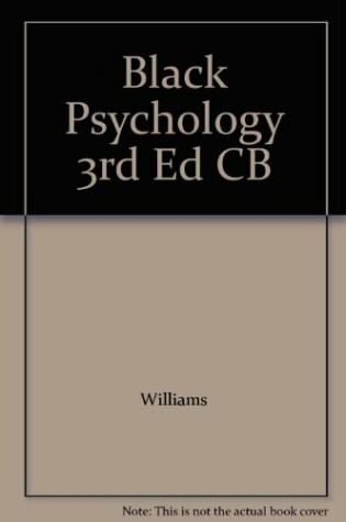 Cover of Black Psychology 3rd Ed CB