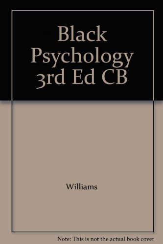 Book cover for Black Psychology 3rd Ed CB