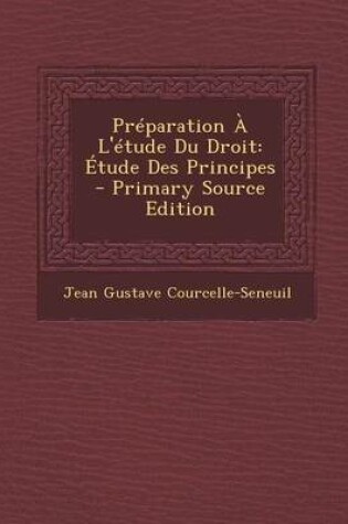 Cover of Preparation A L'Etude Du Droit