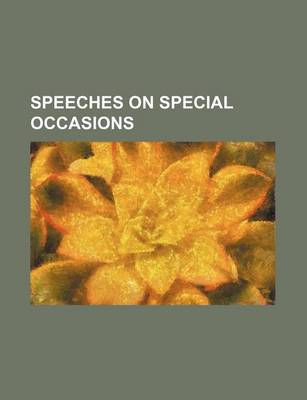 Book cover for Speeches on Special Occasions