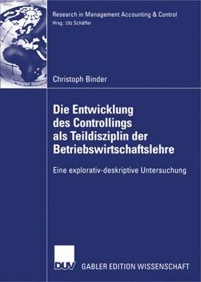 Book cover for Die Entwicklung des Controllings als Teildisziplin der Betriebswirtschaftslehre