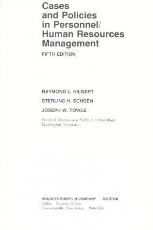 Cover of Cases and Policies in Personnel/Human Resources Management