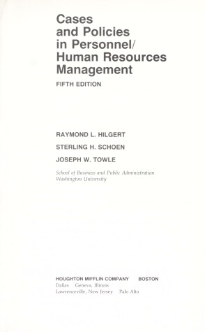 Book cover for Cases and Policies in Personnel/Human Resources Management