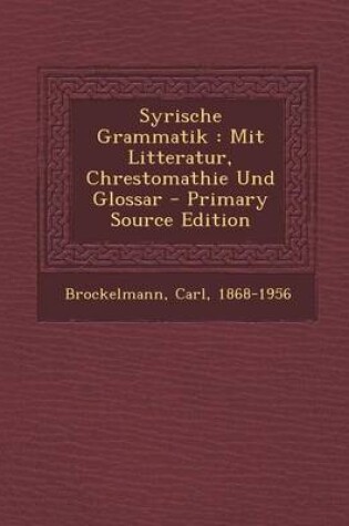 Cover of Syrische Grammatik