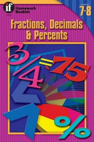 Cover of Fractions, Decimals and Percents Homework Booklet, Grades 7 - 8