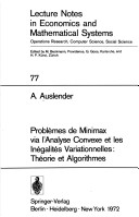 Book cover for Problemes de Minimax Via L'Analyse Convexe Et Les Inegalites Variationnelles