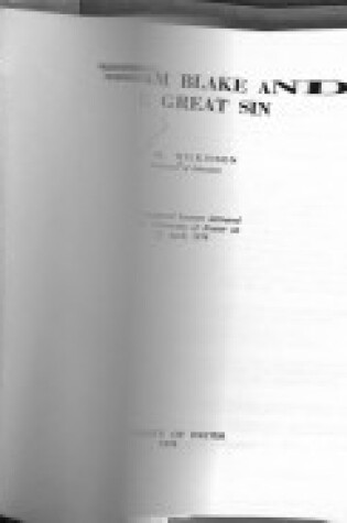 Cover of William Blake and the Great Sin