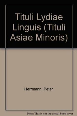 Cover of Tituli Lydiae (Linguis Graeca Et Latina Conscripti)