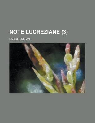 Book cover for Note Lucreziane (3)