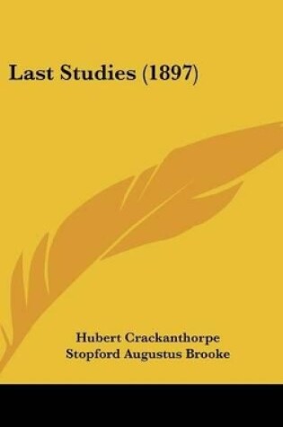 Cover of Last Studies (1897)