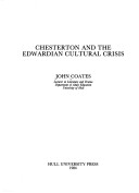 Book cover for Chesterton and the Edwardian Cultural Crisis