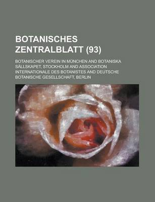 Book cover for Botanisches Zentralblatt (93)
