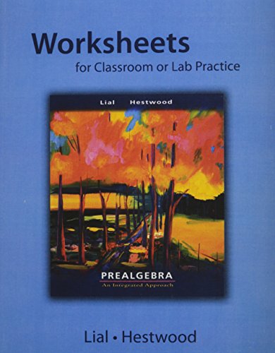 Book cover for Worksheets for Classroom and Lab Practice for Prealgebra